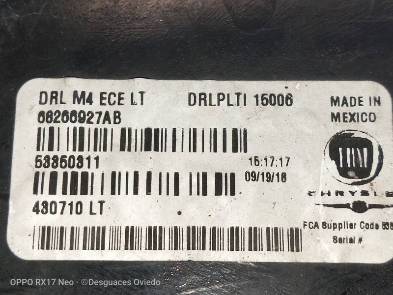 Recambio de piloto delantero izquierdo para jeep compass ii 1.4 m-air cat referencia OEM IAM 68266927AB 53360311 430710LT