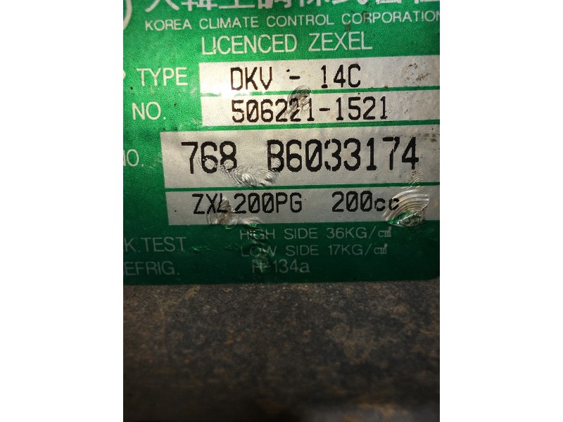 Recambio de compresor aire acondicionado para ssangyong korando 2.9 diesel referencia OEM IAM 5062211521 768B6033174 5060212705