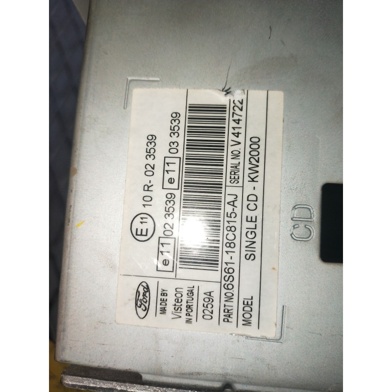 Recambio de sistema audio / radio cd para ford focus c-max (cap) ghia (d) referencia OEM IAM 10R023539  