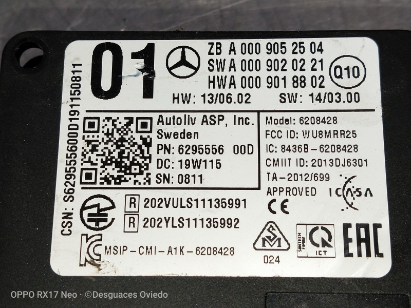 Recambio de modulo electronico para mercedes clase glc (w253) glc 220 d 4matic referencia OEM IAM A0009052504 A0009050221 A00090