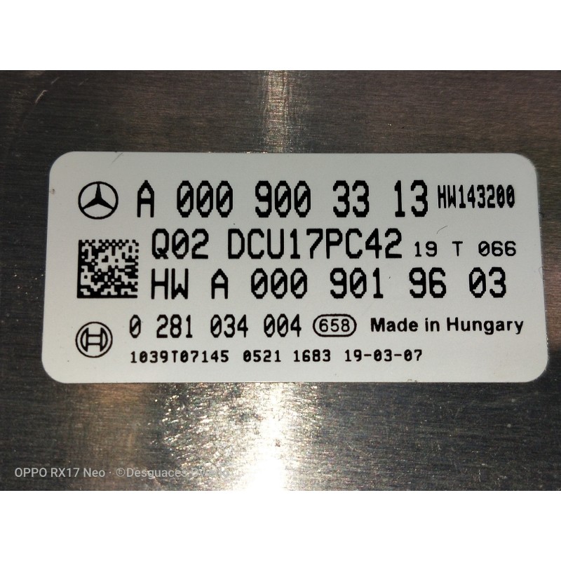 Recambio de modulo electronico para mercedes clase glc (w253) glc 220 d 4matic referencia OEM IAM A0009003313 A0009019603 028103