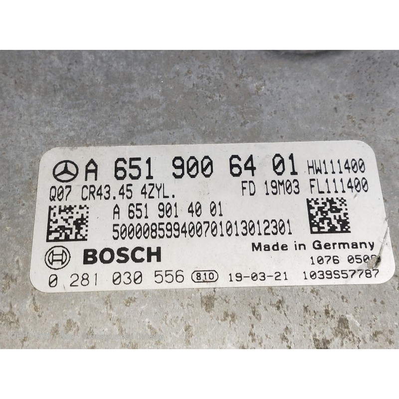 Recambio de centralita motor uce para mercedes clase glc (w253) glc 220 d 4matic referencia OEM IAM A6519006401 0281030556 A6519