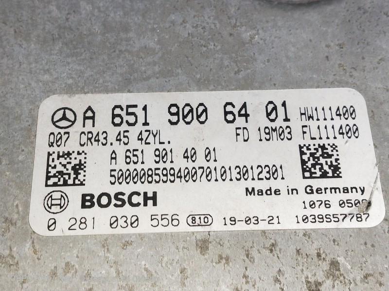 Recambio de centralita motor uce para mercedes clase glc (w253) glc 220 d 4matic referencia OEM IAM A6519006401 0281030556 A6519