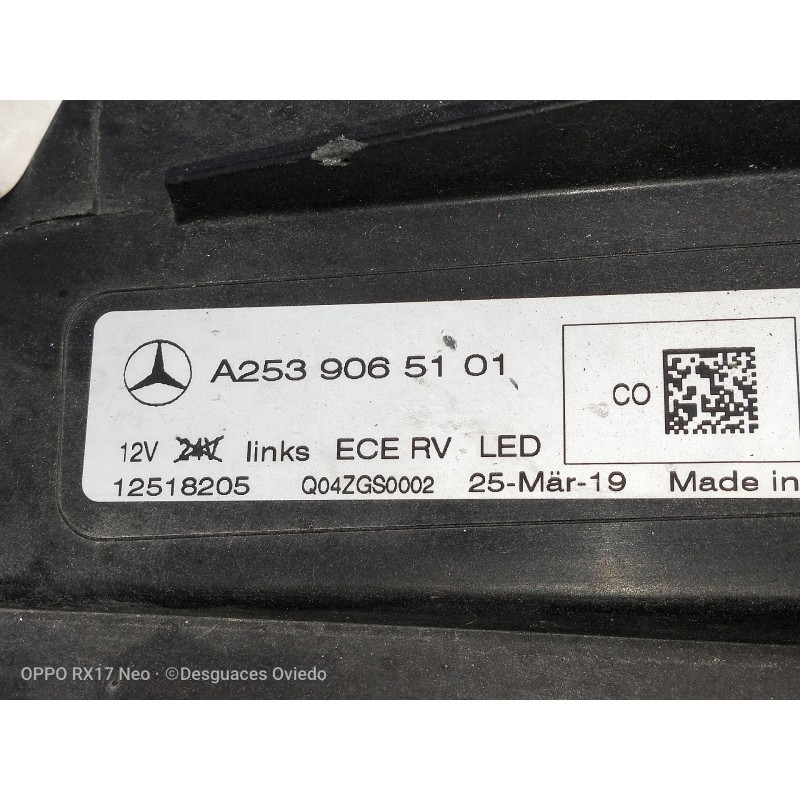 Recambio de faro izquierdo para mercedes clase glc (w253) glc 220 d 4matic referencia OEM IAM A2539065101 Q04ZGS0002 XENON/LED