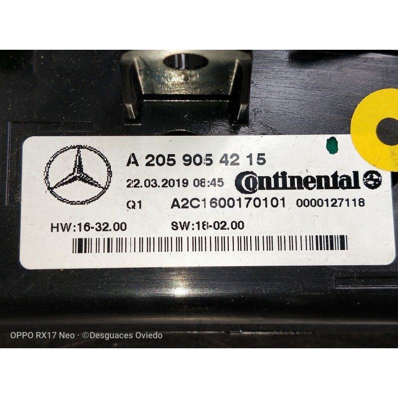 Recambio de mando calefaccion / aire acondicionado para mercedes clase glc (w253) glc 220 d 4matic referencia OEM IAM A205905421