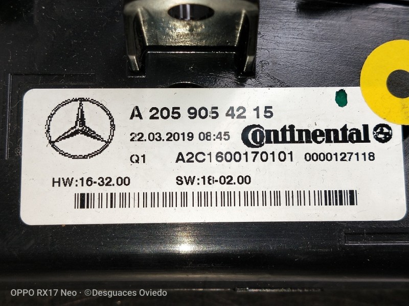 Recambio de mando calefaccion / aire acondicionado para mercedes clase glc (w253) glc 220 d 4matic referencia OEM IAM A205905421