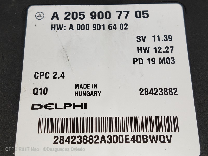 Recambio de modulo electronico para mercedes clase glc (w253) glc 220 d 4matic referencia OEM IAM A2059007705 A0009016402 284238