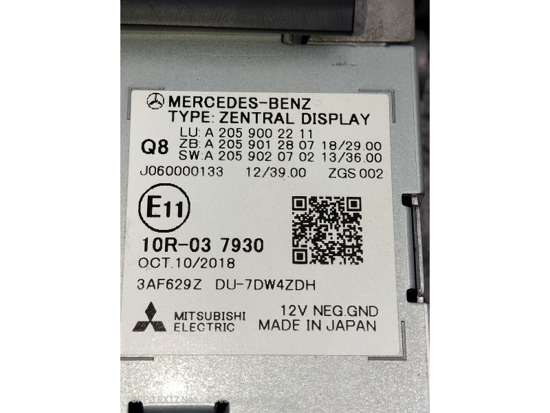 Recambio de pantalla multifuncion para mercedes clase glc (w253) glc 220 d 4matic referencia OEM IAM A2059002211 10R037930 