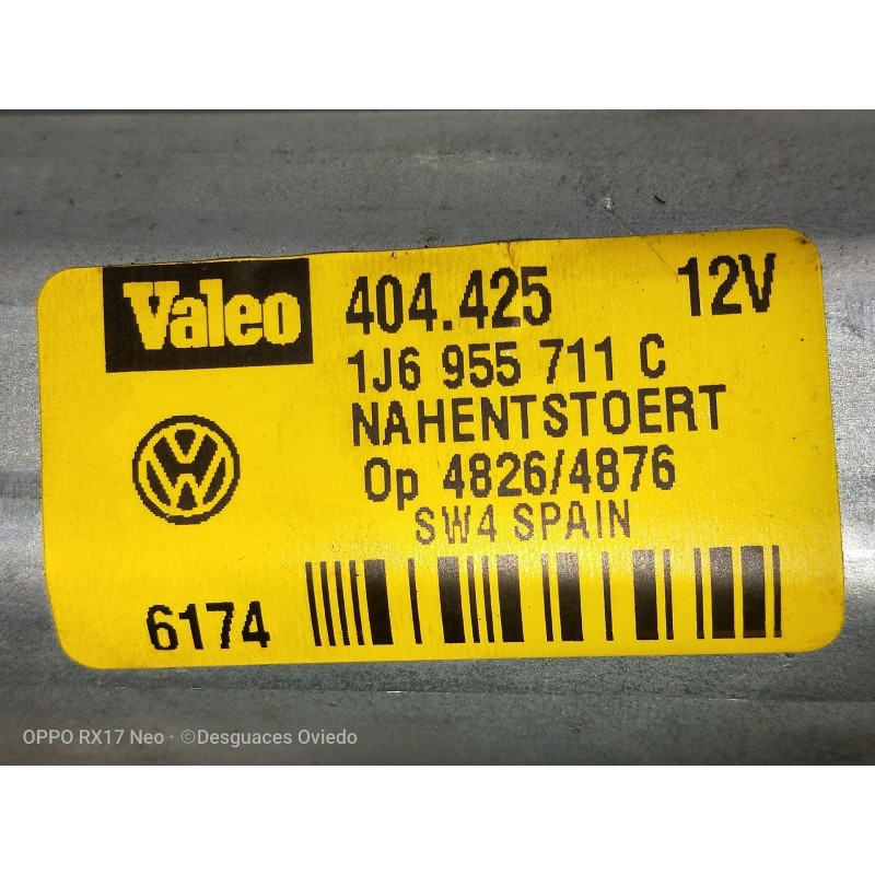 Recambio de motor limpia trasero para seat leon (1m1) sport f.r. referencia OEM IAM 1J6955711C 404425 VALEO