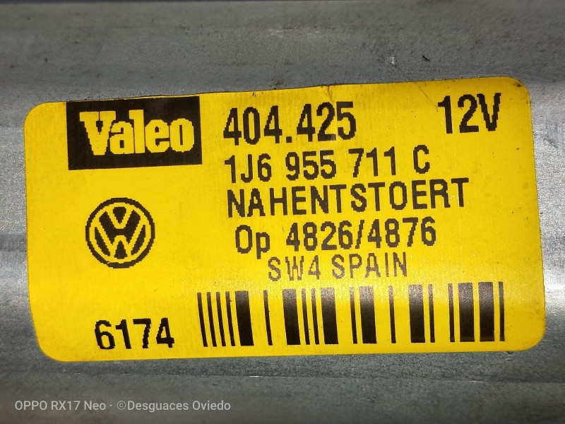 Recambio de motor limpia trasero para seat leon (1m1) sport f.r. referencia OEM IAM 1J6955711C 404425 VALEO