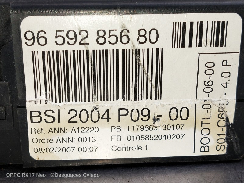 Recambio de caja reles / fusibles para citroen c4 coupe collection referencia OEM IAM 9659285680 BSI2004P0900 