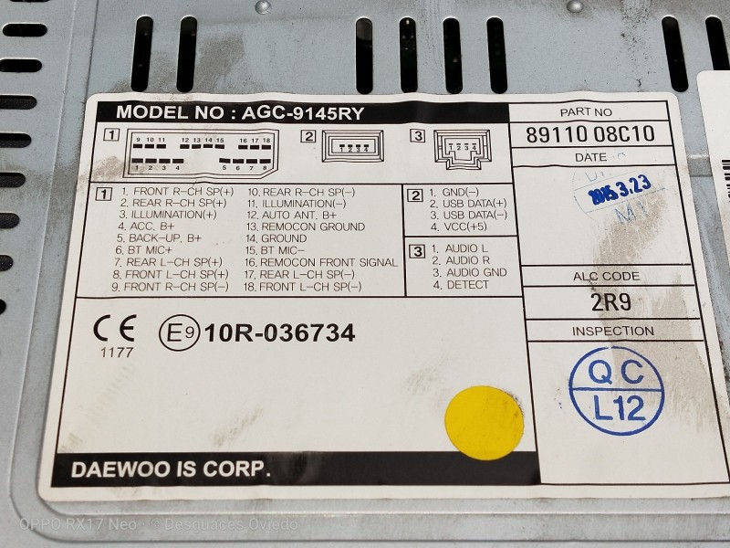 Recambio de sistema audio / radio cd para ssangyong rexton w limited 4wd referencia OEM IAM 8911008C10 10R036734 