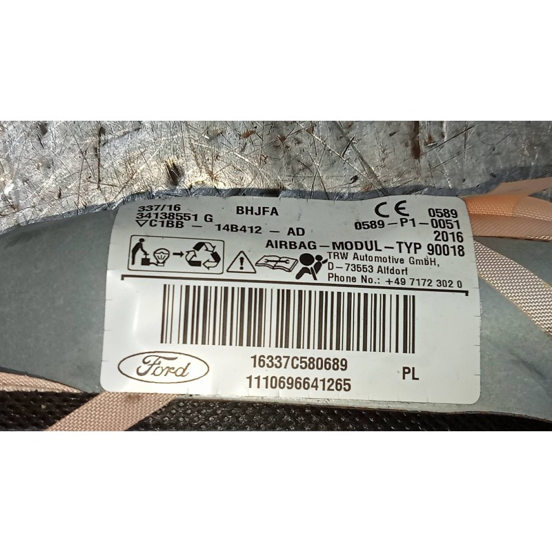 Recambio de airbag cortina delantero izquierdo para ford fiesta (ccn) 1.25 16v cat referencia OEM IAM C1BB14B412AD  