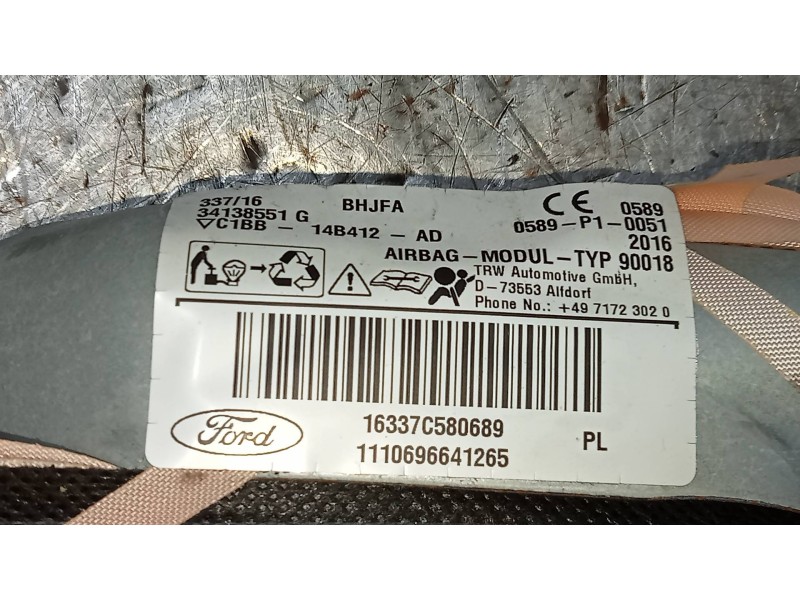 Recambio de airbag cortina delantero izquierdo para ford fiesta (ccn) 1.25 16v cat referencia OEM IAM C1BB14B412AD  
