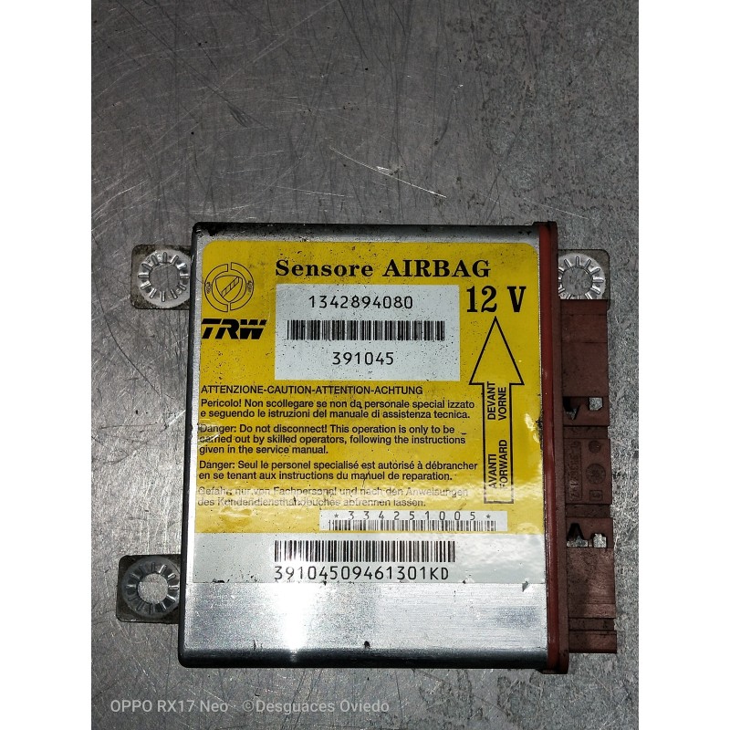 Recambio de centralita airbag para citroen jumper caja cerrada (06.2006 =>) 30 l1h1 hdi 100 referencia OEM IAM 1342894080 391045