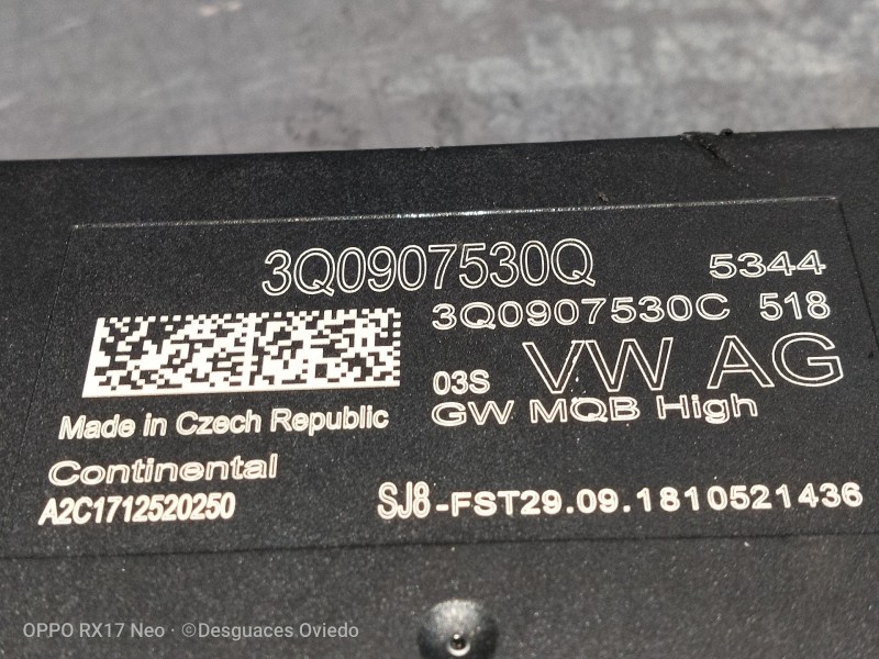 Recambio de modulo electronico para volkswagen golf vii lim. bluemotion referencia OEM IAM 3Q0907530Q 3Q0907530C A2C1712520250