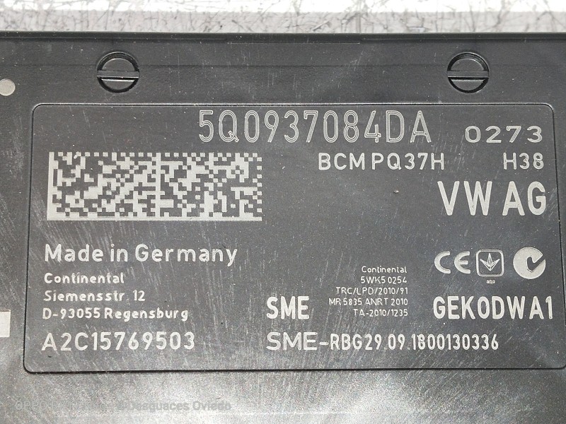 Recambio de modulo electronico para volkswagen golf vii lim. bluemotion referencia OEM IAM 5Q0937084DA A2C15769503 BCMPQ37H