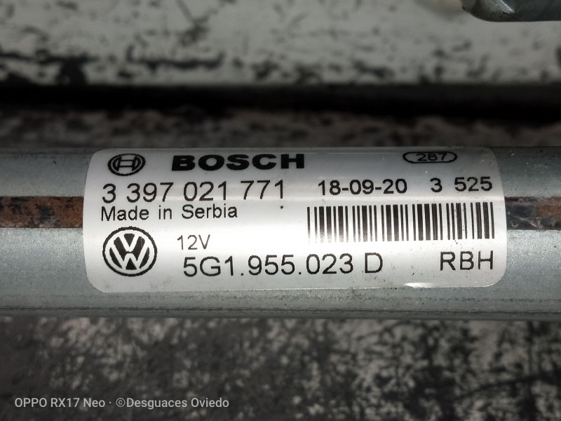 Recambio de motor limpia delantero para volkswagen golf vii lim. bluemotion referencia OEM IAM 3397021771 5G1955023D 