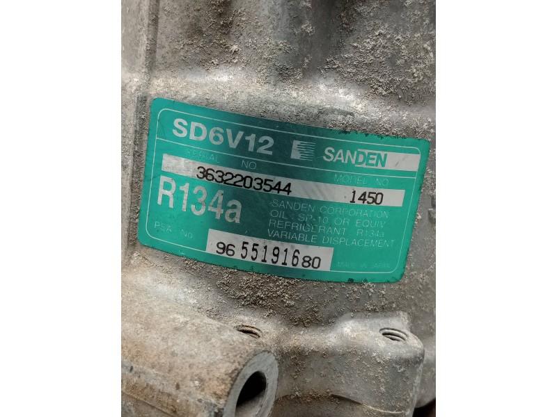 Recambio de compresor aire acondicionado para citroen c2 sx referencia OEM IAM SD6V121450 9655191680  Recambio de compresor aire acondicionado para citroen c2 sx referencia OEM IAM SD6V121450 9655191680