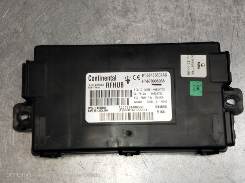 Recambio de modulo electronico para maserati ghibli diesel referencia OEM IAM 68185802AC 670008068 A2C7393400300