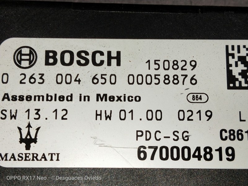 Recambio de modulo electronico para maserati ghibli diesel referencia OEM IAM 0263004650 670004819 150829