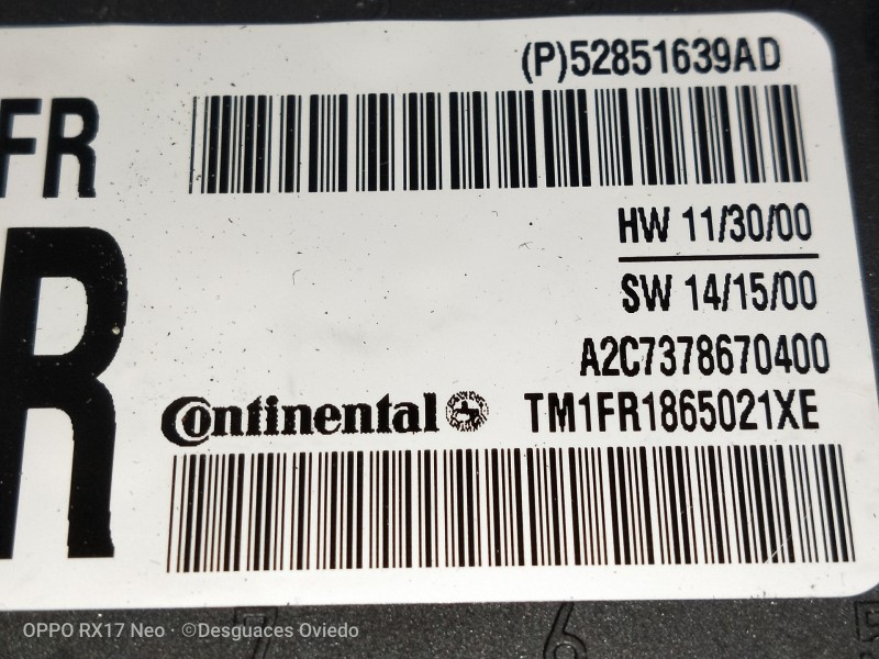 Recambio de modulo electronico para maserati ghibli diesel referencia OEM IAM A2C7378670400 TM1FR1865021XE 