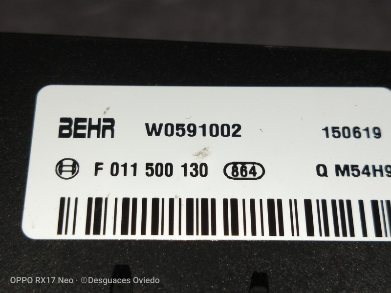 Recambio de resistencia calefaccion para maserati ghibli diesel referencia OEM IAM W0591002 F011500130 150619