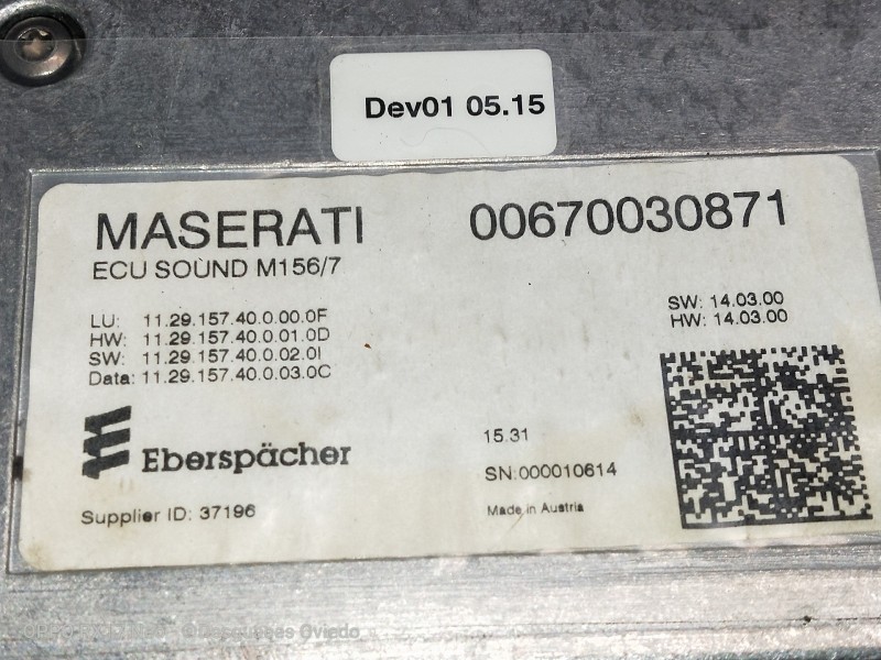 Recambio de modulo electronico para maserati ghibli diesel referencia OEM IAM 00670030871  