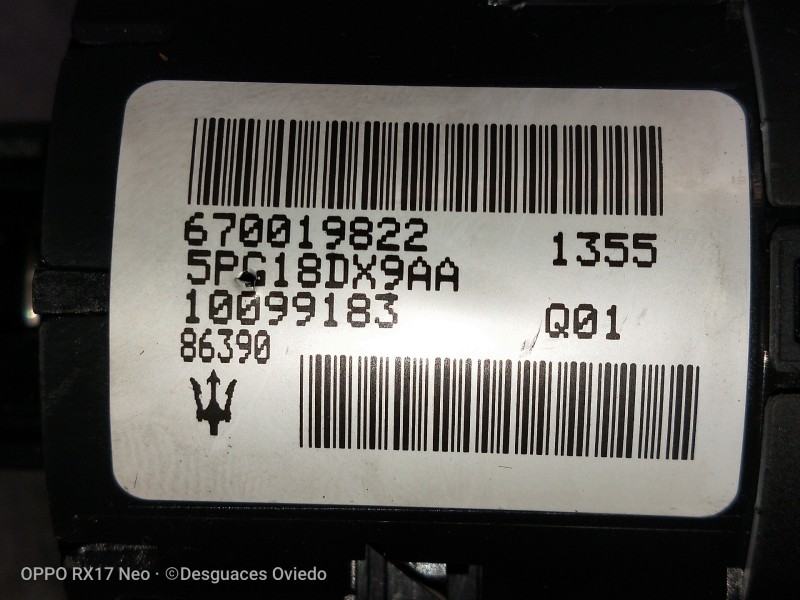 Recambio de mando luces para maserati ghibli diesel referencia OEM IAM 670019822 5PG18DX9AA INTERRUPTOR