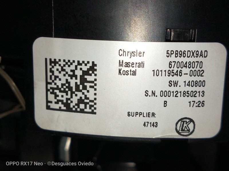 Recambio de mando luces para maserati ghibli diesel referencia OEM IAM 5PB96DX9AD 670048070 101195460002