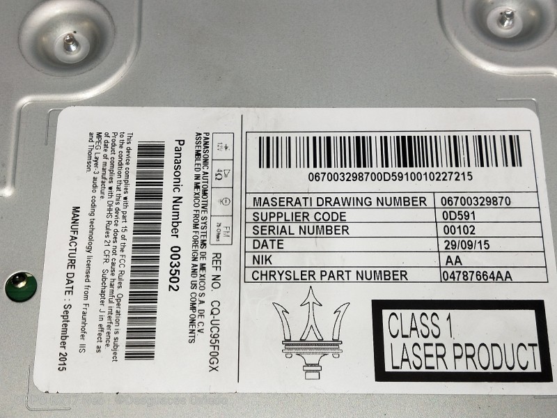 Recambio de mando calefaccion / aire acondicionado para maserati ghibli diesel referencia OEM IAM 06700329870 04787664AA 