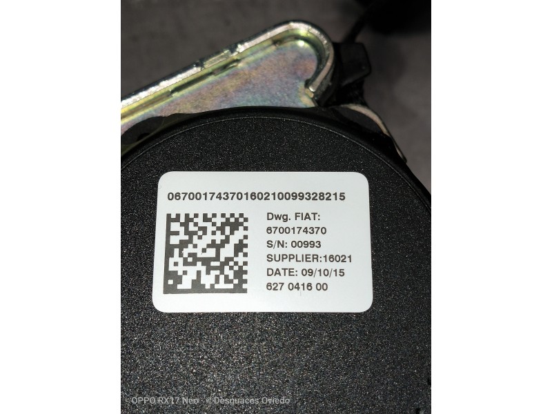 Recambio de juego cinturones trasero para maserati ghibli diesel referencia OEM IAM 6700174400 6700174370 5P