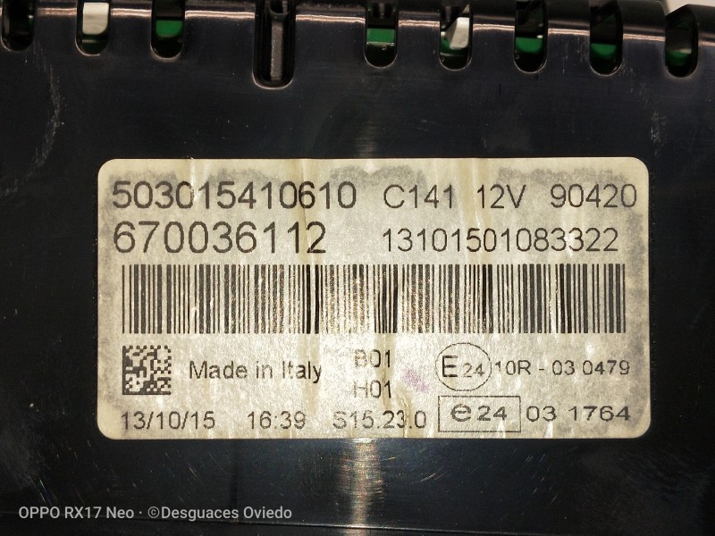 Recambio de cuadro instrumentos para maserati ghibli diesel referencia OEM IAM 503015410610 670036112 13101501083322