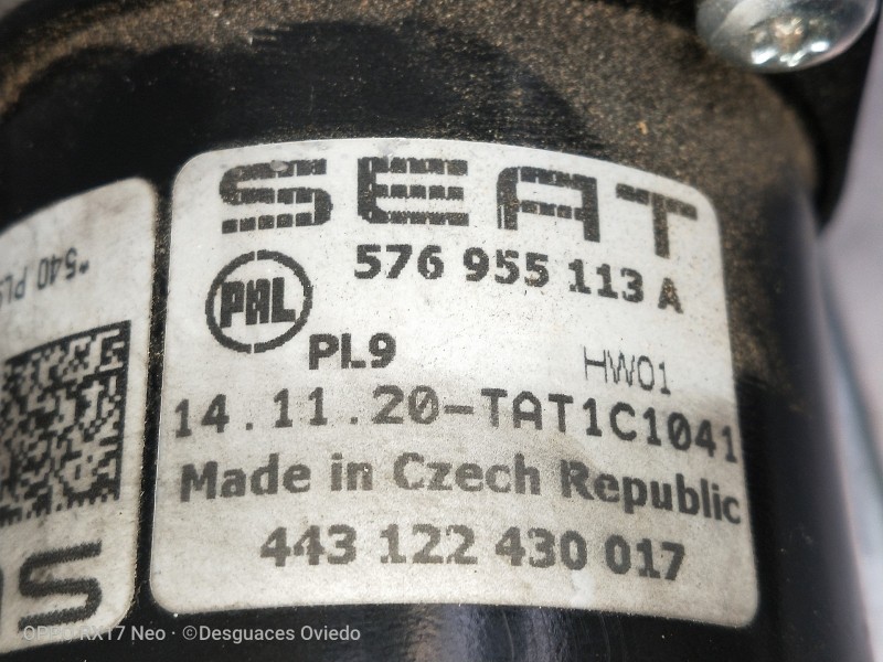 Recambio de motor limpia delantero para seat ateca (kh7) referencia OEM IAM 576955113A 443122430017 