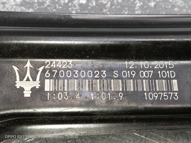 Recambio de elevalunas trasero izquierdo para maserati ghibli diesel referencia OEM IAM 670030023 S019007101D 5P