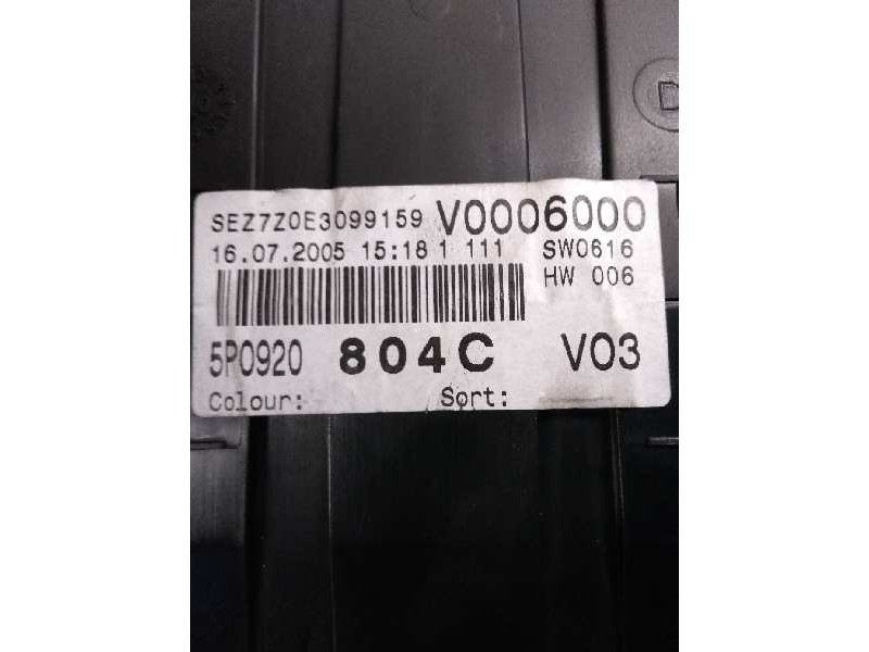 Recambio de cuadro instrumentos para seat altea (5p1) 1.9 tdi referencia OEM IAM 110080279010 5P0920804C 
