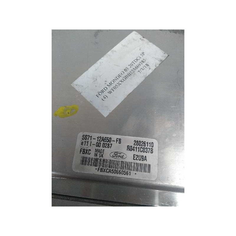 Recambio de centralita motor uce para ford mondeo berlina (ge) 2.0 tdci cat referencia OEM IAM R0411C037B 5S7112A650FB 28026110 