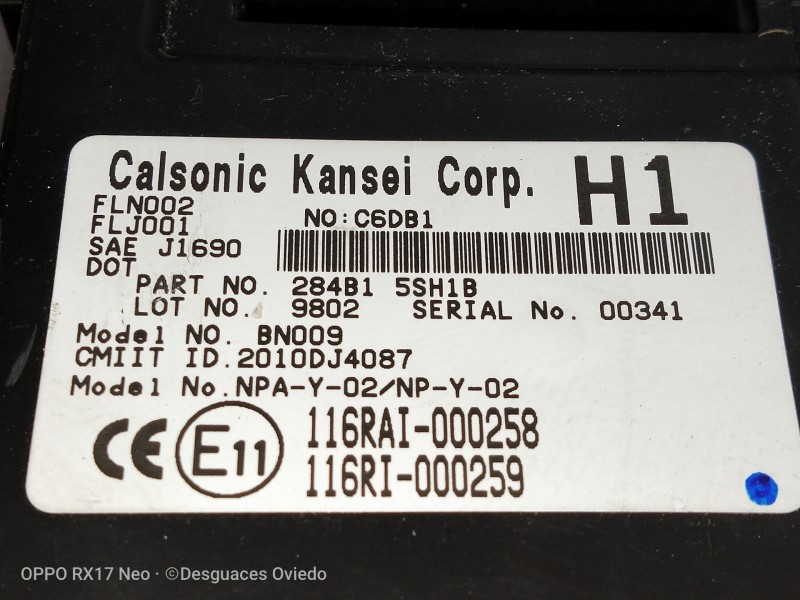 Recambio de modulo electronico para nissan leaf 2 zero edition referencia OEM IAM 116RAI000258 116RI000259 