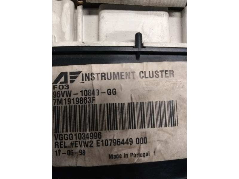 Recambio de cuadro instrumentos para seat alhambra (7v8) 1.9 tdi referencia OEM IAM 96VW10849GG  
