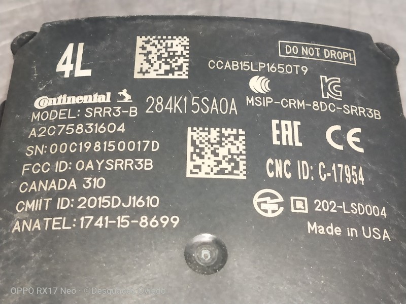 Recambio de modulo electronico para nissan leaf 2 zero edition referencia OEM IAM 284K15SA0A A2C75831604 MSIPCRM8DCSRR3B