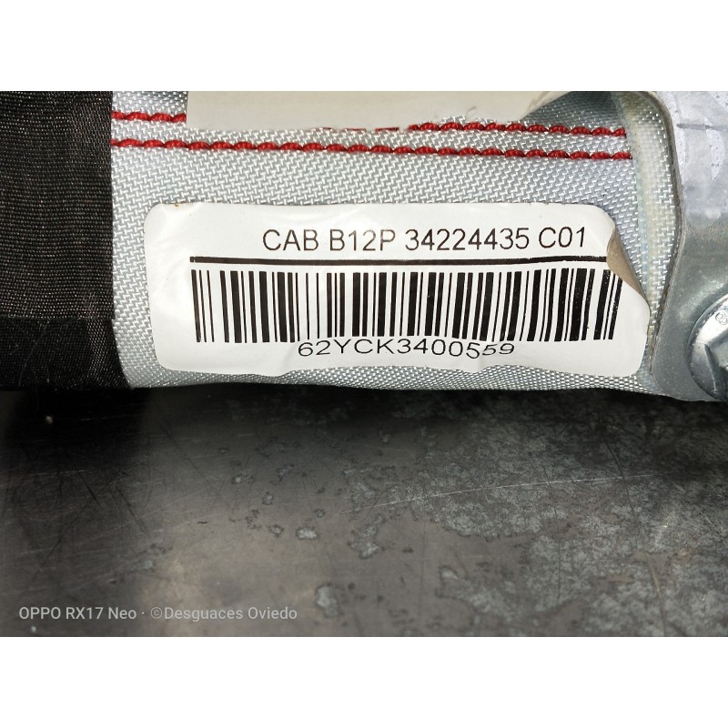 Recambio de airbag cortina delantero derecho para nissan leaf 2 zero edition referencia OEM IAM CABB12P34224435C01 62YCK3400559 