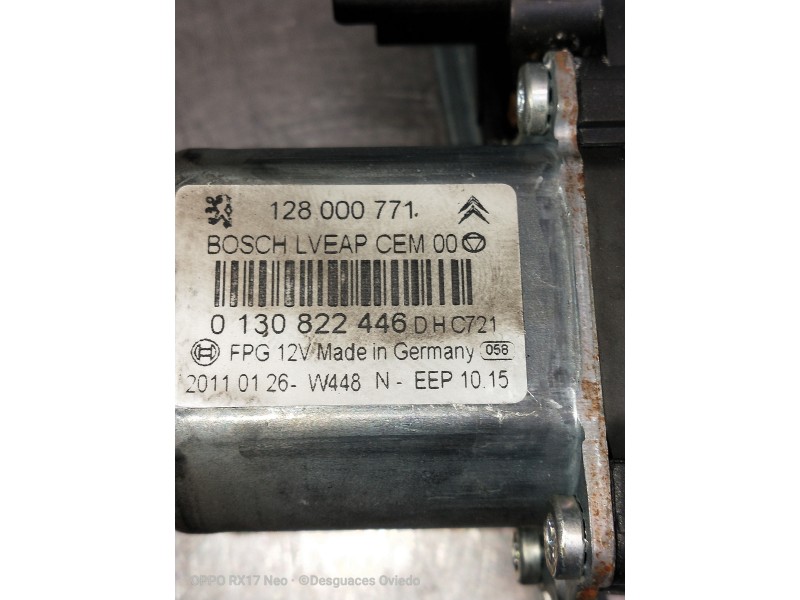 Recambio de elevalunas trasero derecho para citroen c5 berlina millenium referencia OEM IAM 0130822446 128000771 4P