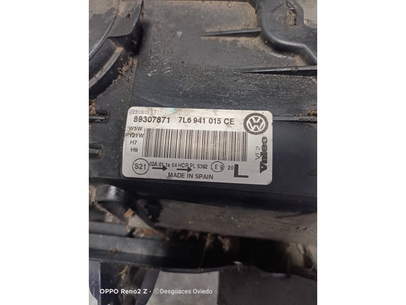 Recambio de faro izquierdo para volkswagen touareg (7l6) 2.5 tdi dpf referencia OEM IAM 7L6941015CE 89307871 