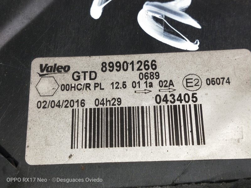 Recambio de faro izquierdo para peugeot expert kasten furg. referencia OEM IAM 89901266  