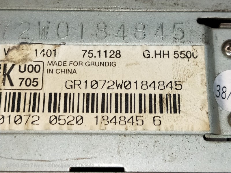 Recambio de sistema audio / radio cd para mazda 626 berlina (gf) 2.0 ditd ac referencia OEM IAM GR1072W0184845 0520 1848456