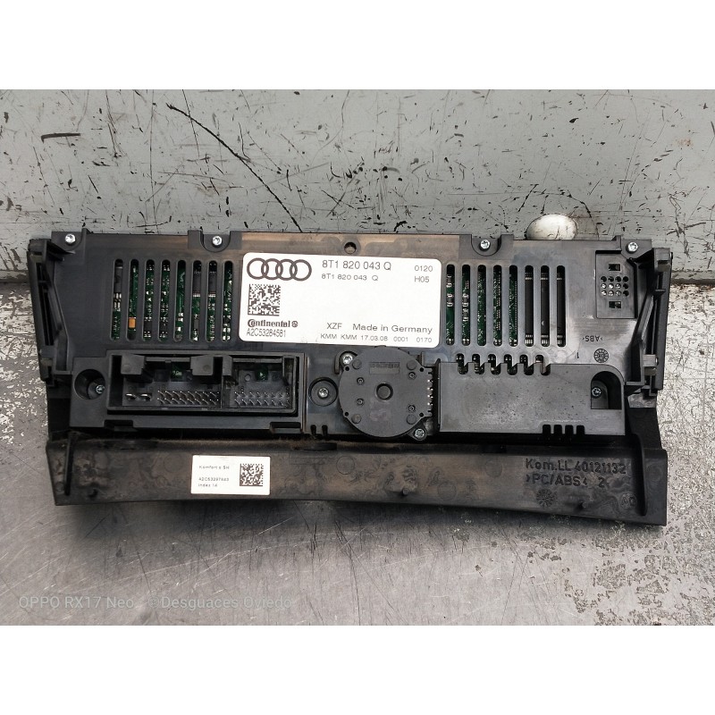 Recambio de mando calefaccion / aire acondicionado para audi a5 coupe (8t) 2.7 tdi referencia OEM IAM 8T1820043Q A2C53284581 