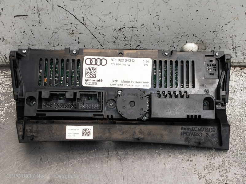 Recambio de mando calefaccion / aire acondicionado para audi a5 coupe (8t) 2.7 tdi referencia OEM IAM 8T1820043Q A2C53284581 