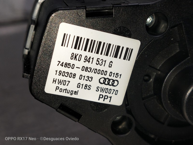 Recambio de mando luces para audi a5 coupe (8t) 2.7 tdi referencia OEM IAM 8K0941531G 1903080133 INTERRUPTOR