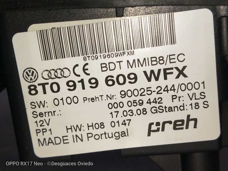 Recambio de mando multifuncion para audi a5 coupe (8t) 2.7 tdi referencia OEM IAM 8T0919609WFX 900252440001 