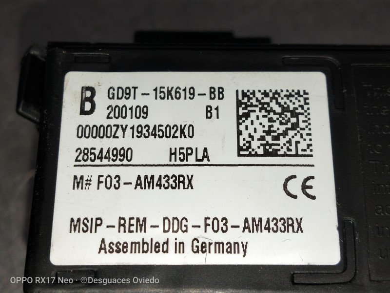 Recambio de modulo electronico para ford mondeo turn. hybrid trend referencia OEM IAM GD9T15K619BB 200109 